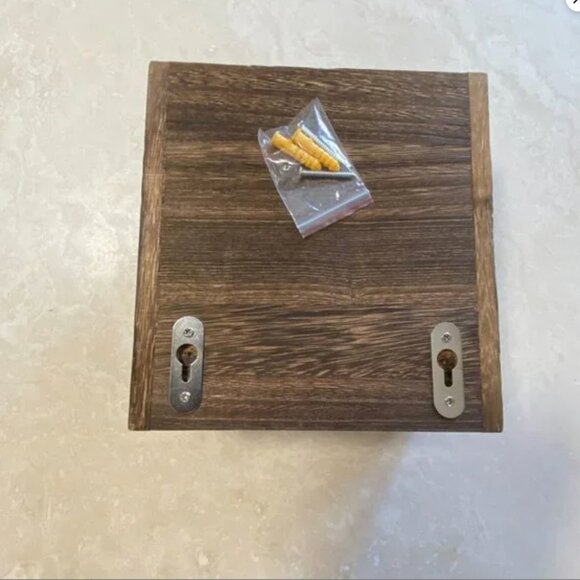 Rustic Wood Wall Mount Toilet Paper Holder with Phone Storage Shelf, NWOT - Picture 4 of 9